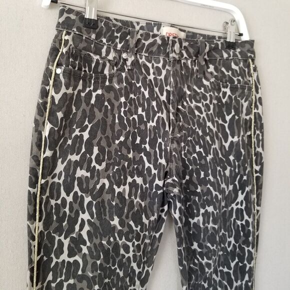 Driftwood Jeans Jackie‎ Cheetah Animal Print Skinny Raw Hem Womens Size 27 - Picture 2 of 10